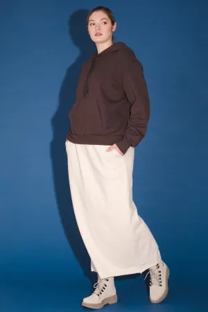 Organic Fleece Sweatskirt in Oyster