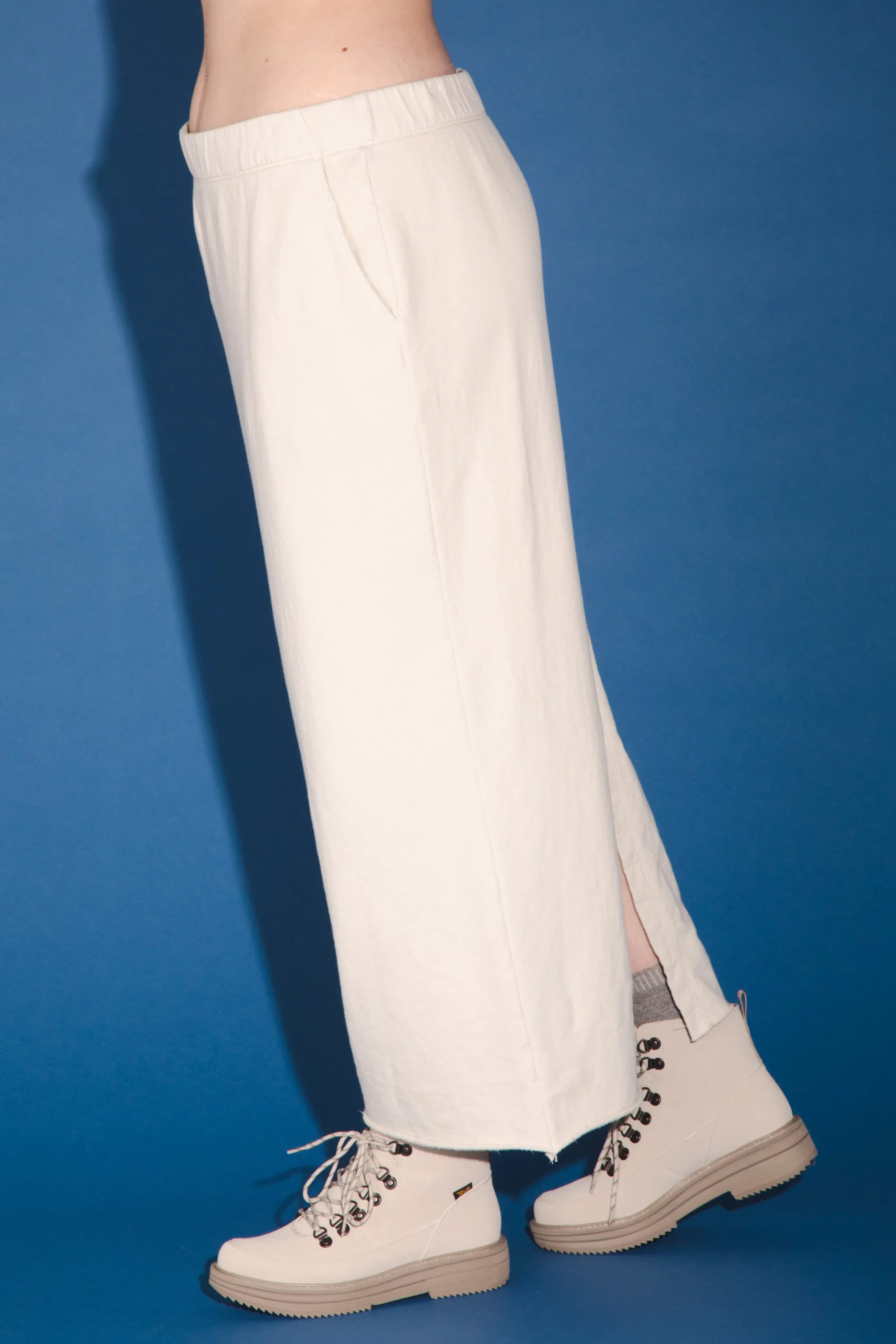 Organic Fleece Sweatskirt in Oyster