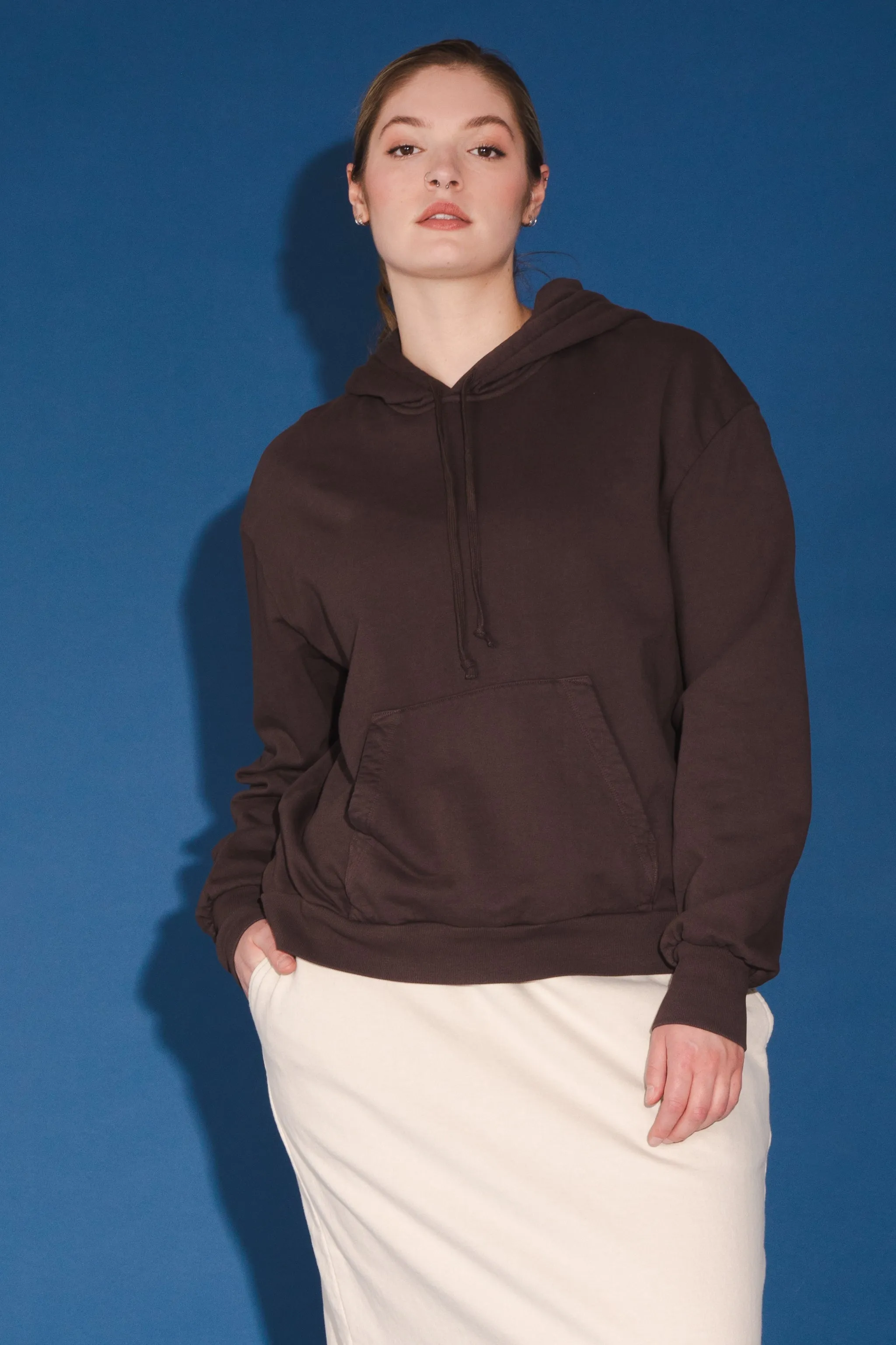 Organic Fleece Sweatskirt in Oyster