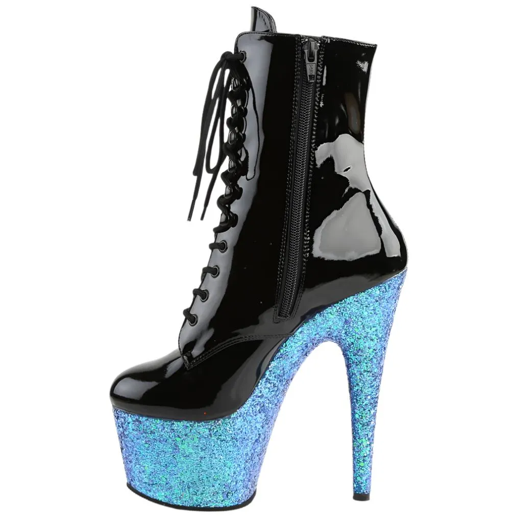 Pleaser ADORE-1020LG Boots Blue Glitter