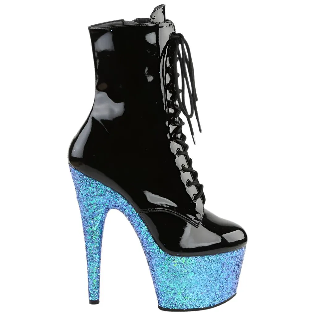 Pleaser ADORE-1020LG Boots Blue Glitter