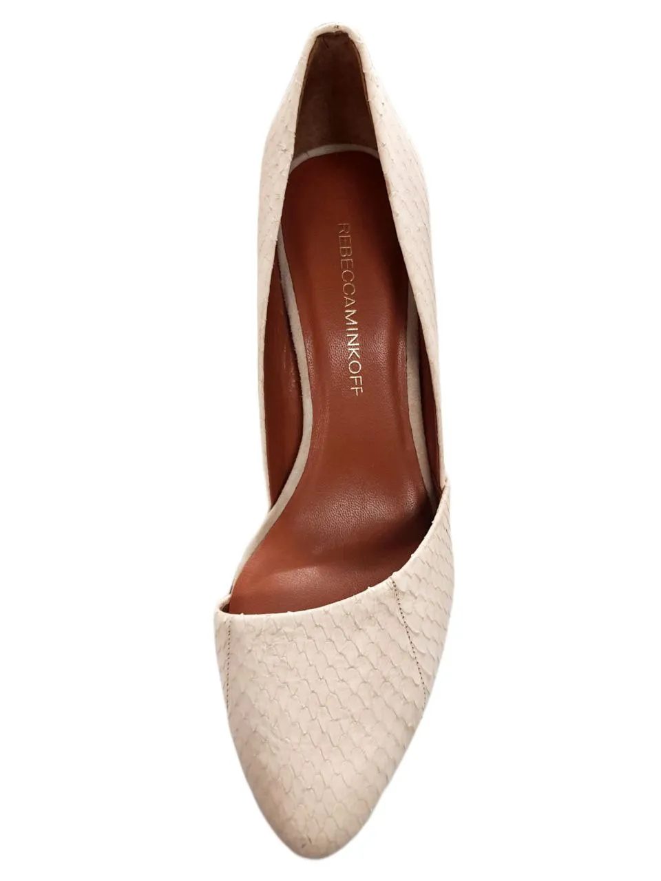 REBECCA MINKOFF Women's Pink Blush Nubuck Snake Brie Heels #M1170252 7.5 NWB