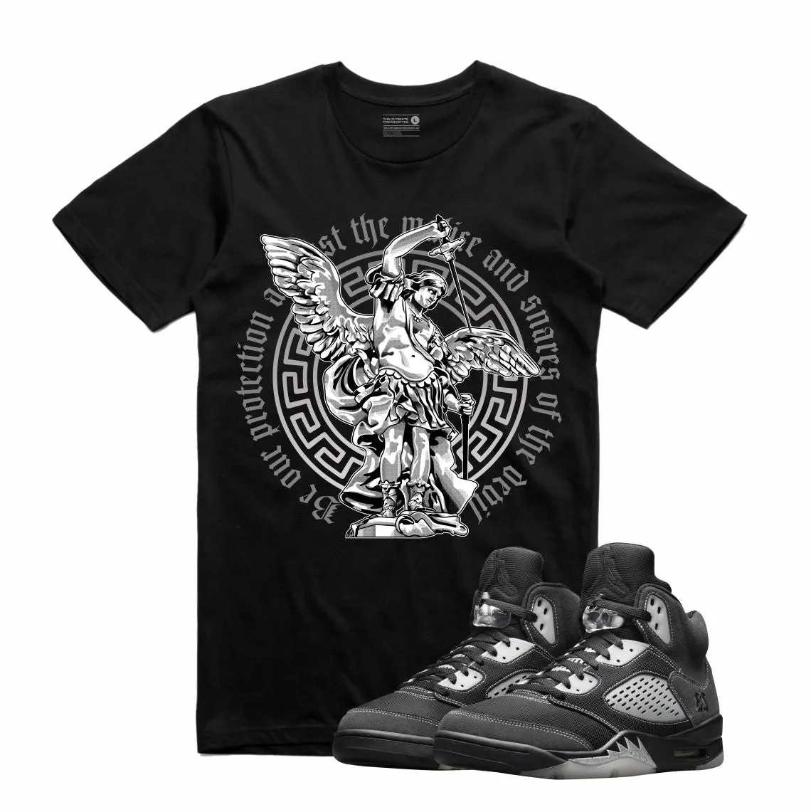 Retro Kings AJ5 ANTHRACITE ST MICHAEL TEE BLACK