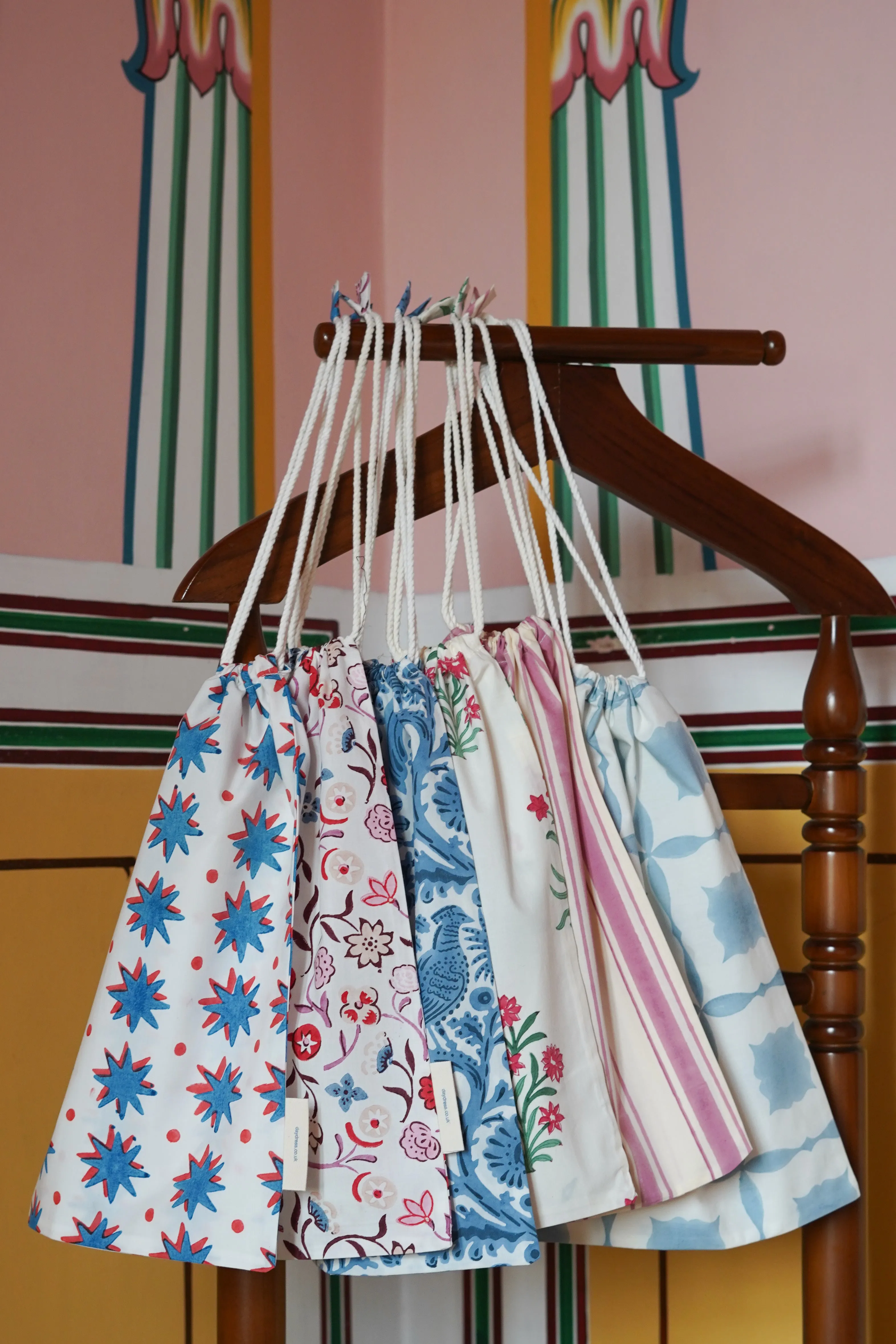 Shoe Travel Bags in Mixed Prints (set of 6)