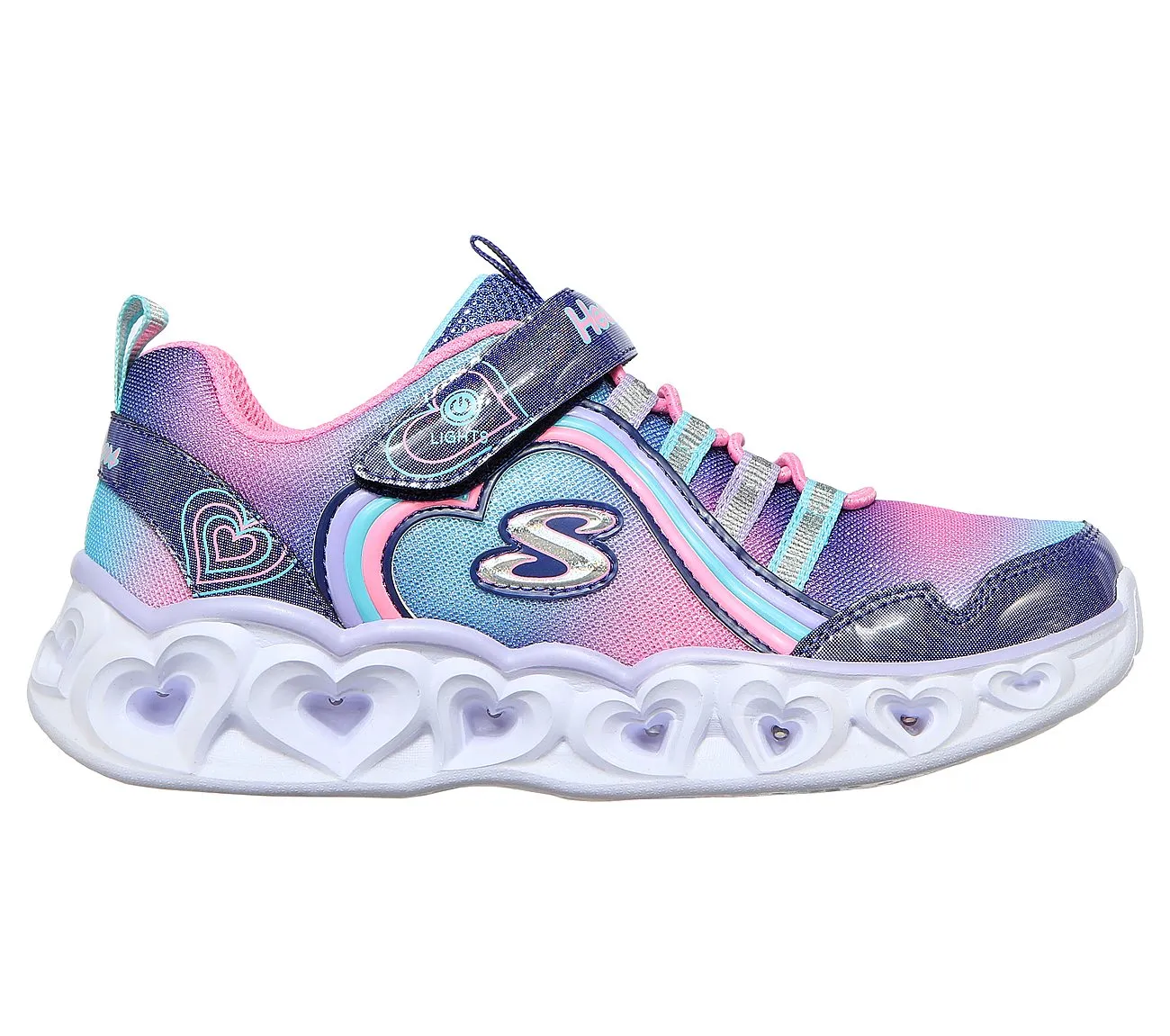 SKECHERS | Girls Heart Lights - RAINBOW LUX