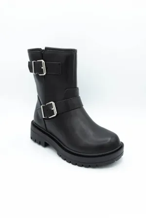 Soda Noel Moto Booties for Women in Black | NOEL-S BLACK