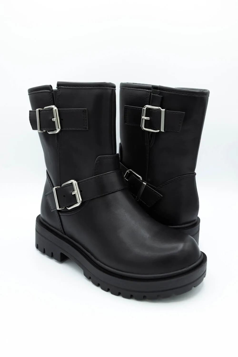 Soda Noel Moto Booties for Women in Black | NOEL-S BLACK
