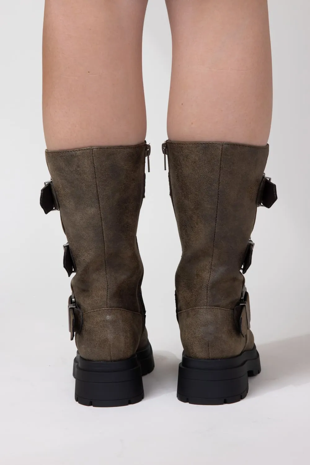 Soda Warford Three Buckled Belt Boots for Women in Brown | WARFORD-S BROWN