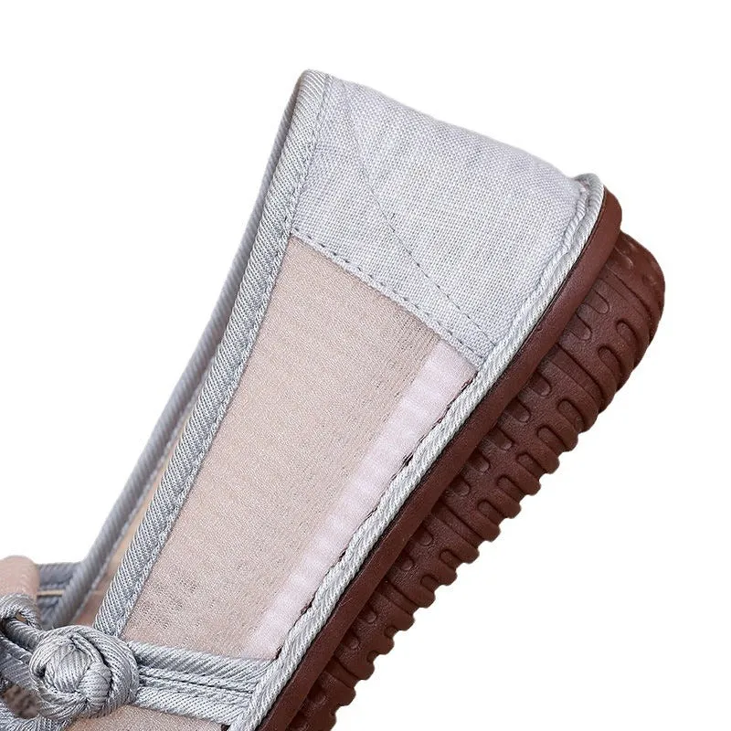 Soft Bottom Ethnic Breathable Embroidered Shoes Middle-aged And Elderly