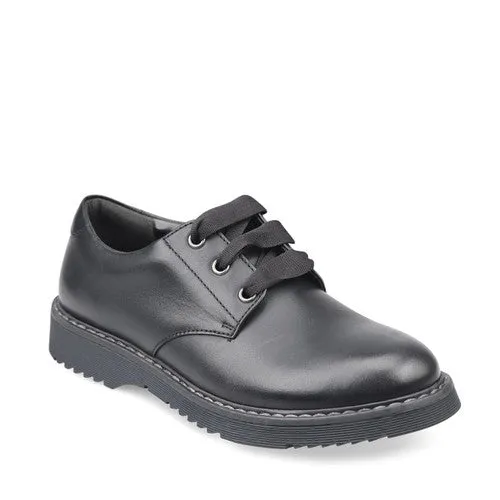Start Rite Angry Angels Impact - Black Leather Lace Up School Shoes