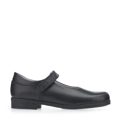 Start Rite Samba Black Leather Riptape School Shoes