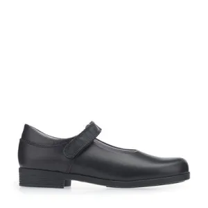 Start Rite Samba Black Leather Riptape School Shoes