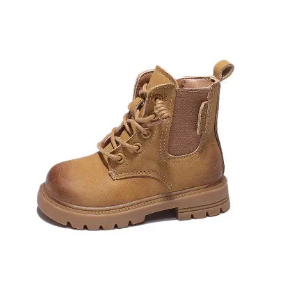 Stylish Lace-up Boots For Kids - Durable Autumn And Winter Boots