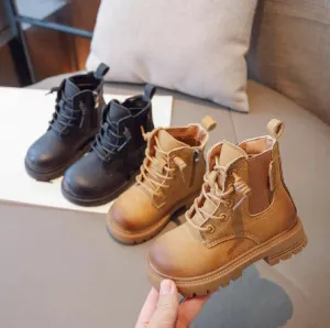 Stylish Lace-up Boots For Kids - Durable Autumn And Winter Boots