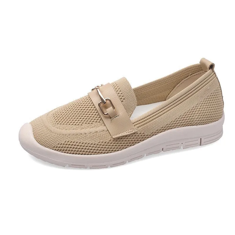 Thick-soled Woven Pregnant Women One-step Comfortable Work Loafers
