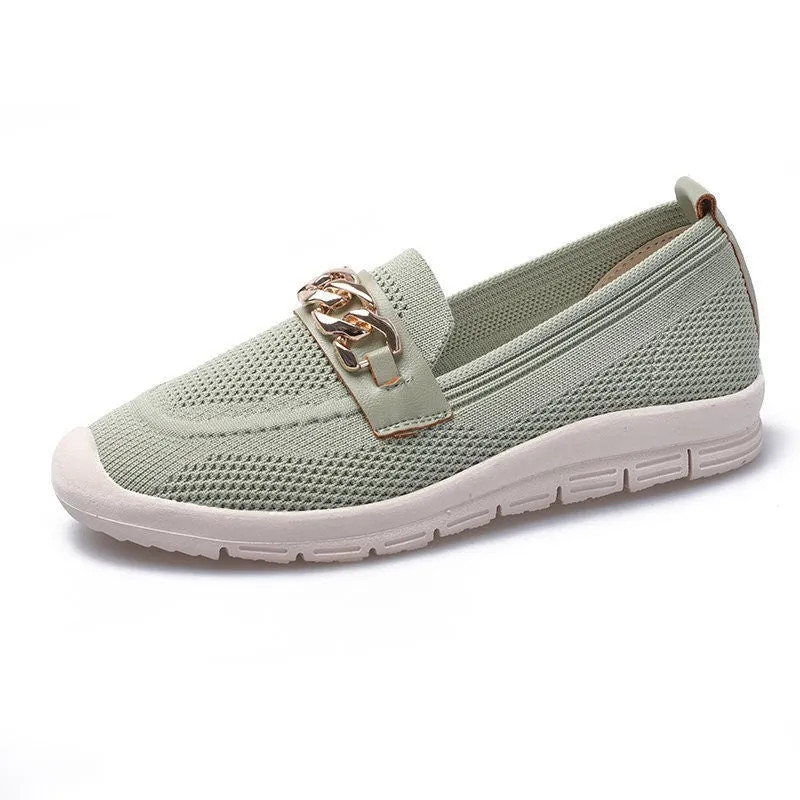 Thick-soled Woven Pregnant Women One-step Comfortable Work Loafers
