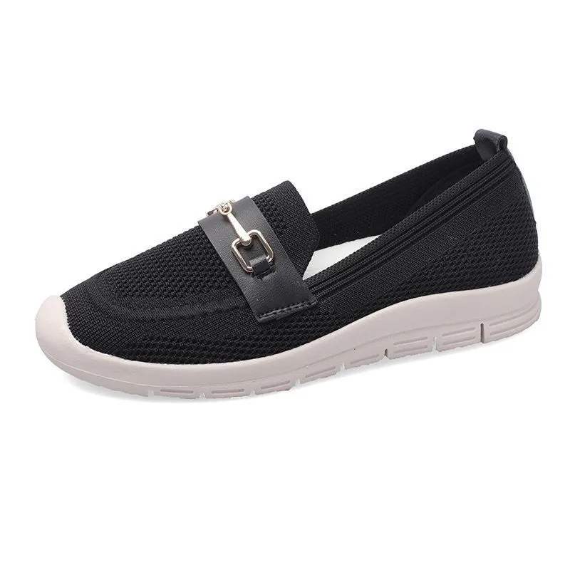 Thick-soled Woven Pregnant Women One-step Comfortable Work Loafers