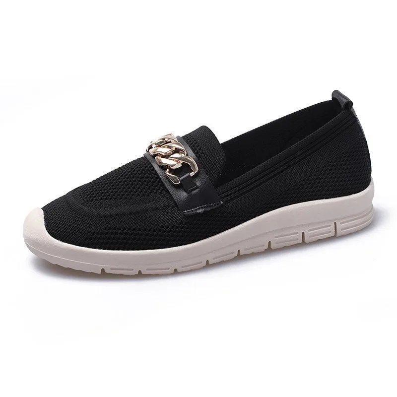 Thick-soled Woven Pregnant Women One-step Comfortable Work Loafers