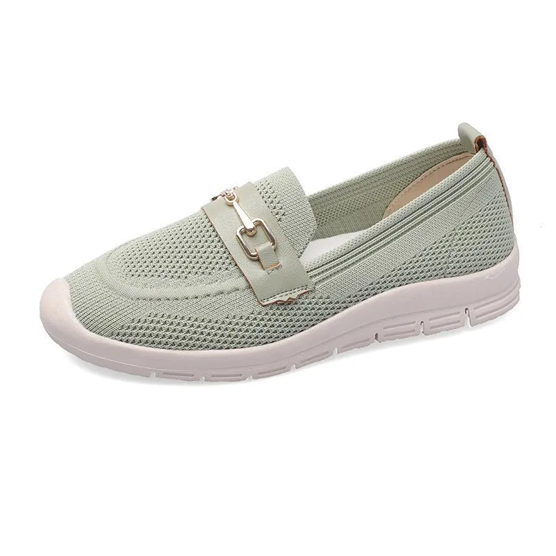 Thick-soled Woven Pregnant Women One-step Comfortable Work Loafers