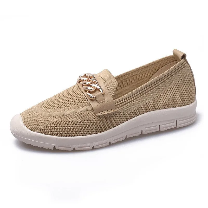 Thick-soled Woven Pregnant Women One-step Comfortable Work Loafers