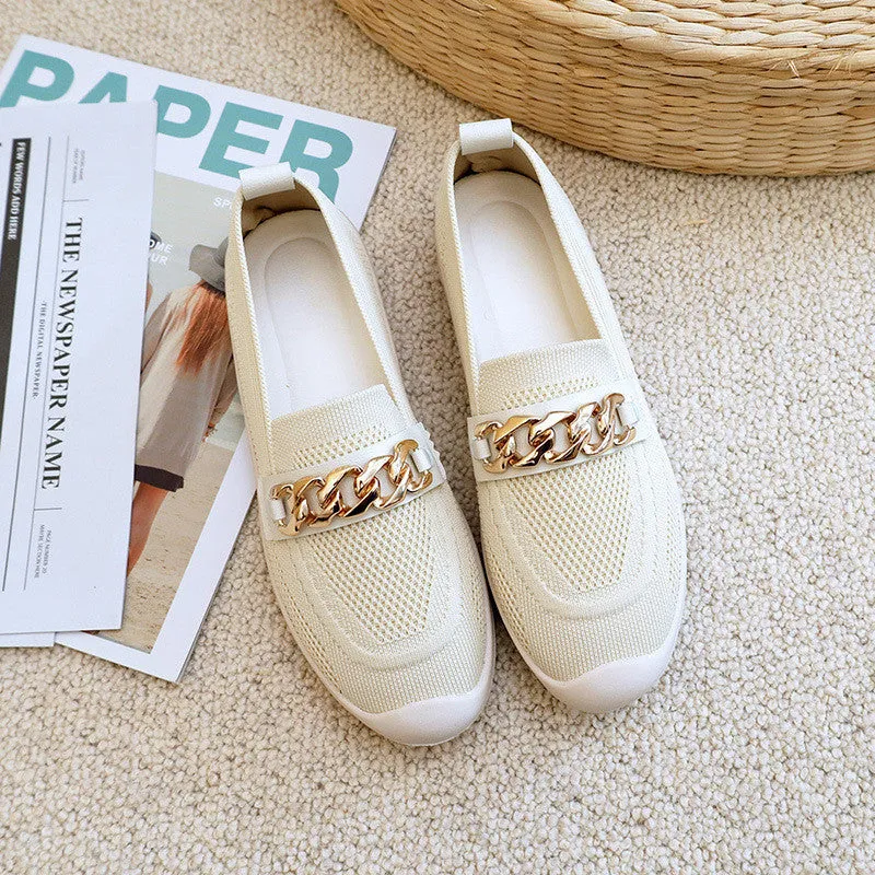 Thick-soled Woven Pregnant Women One-step Comfortable Work Loafers