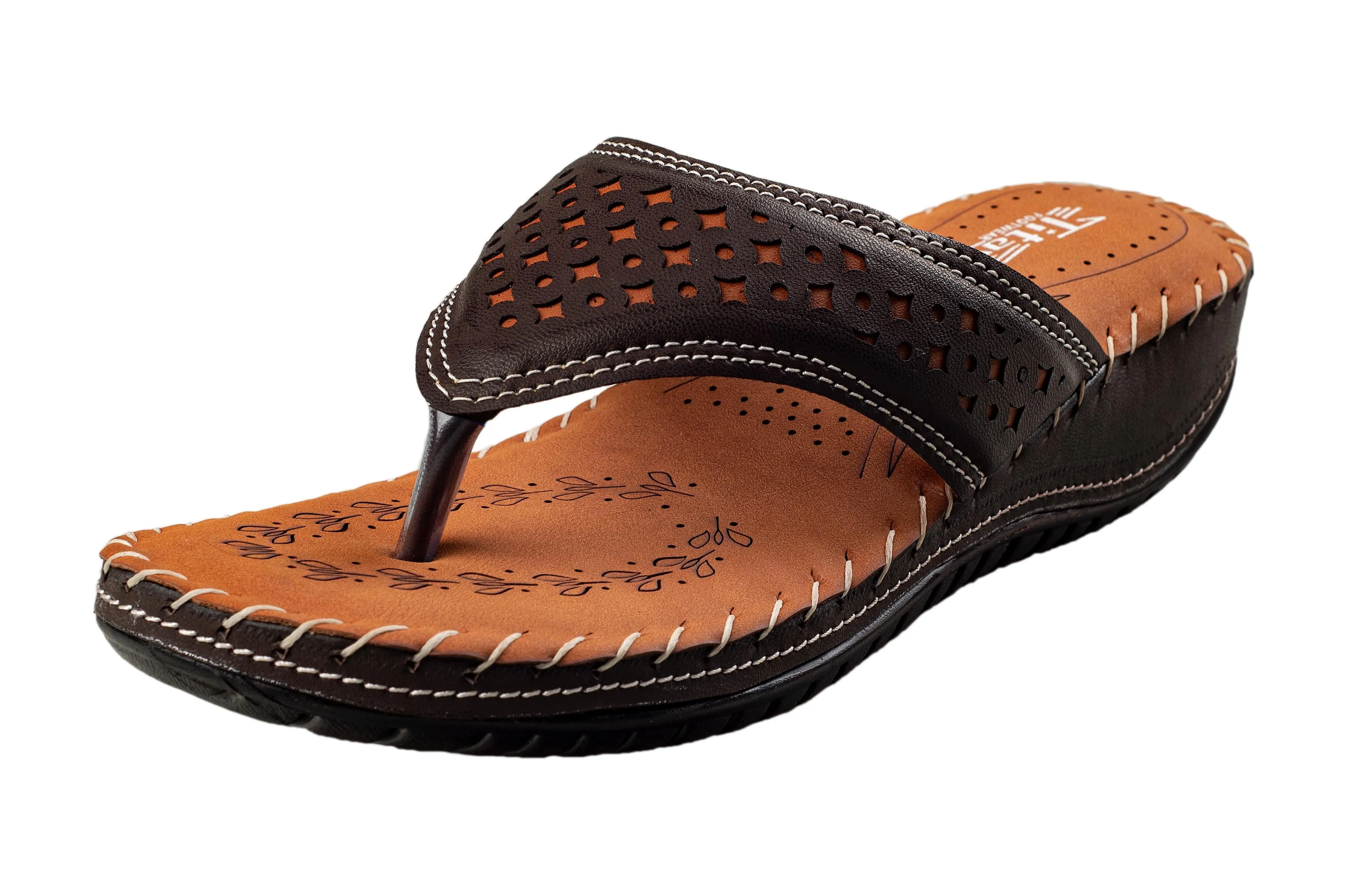 Titas Ladies Brown Chappal