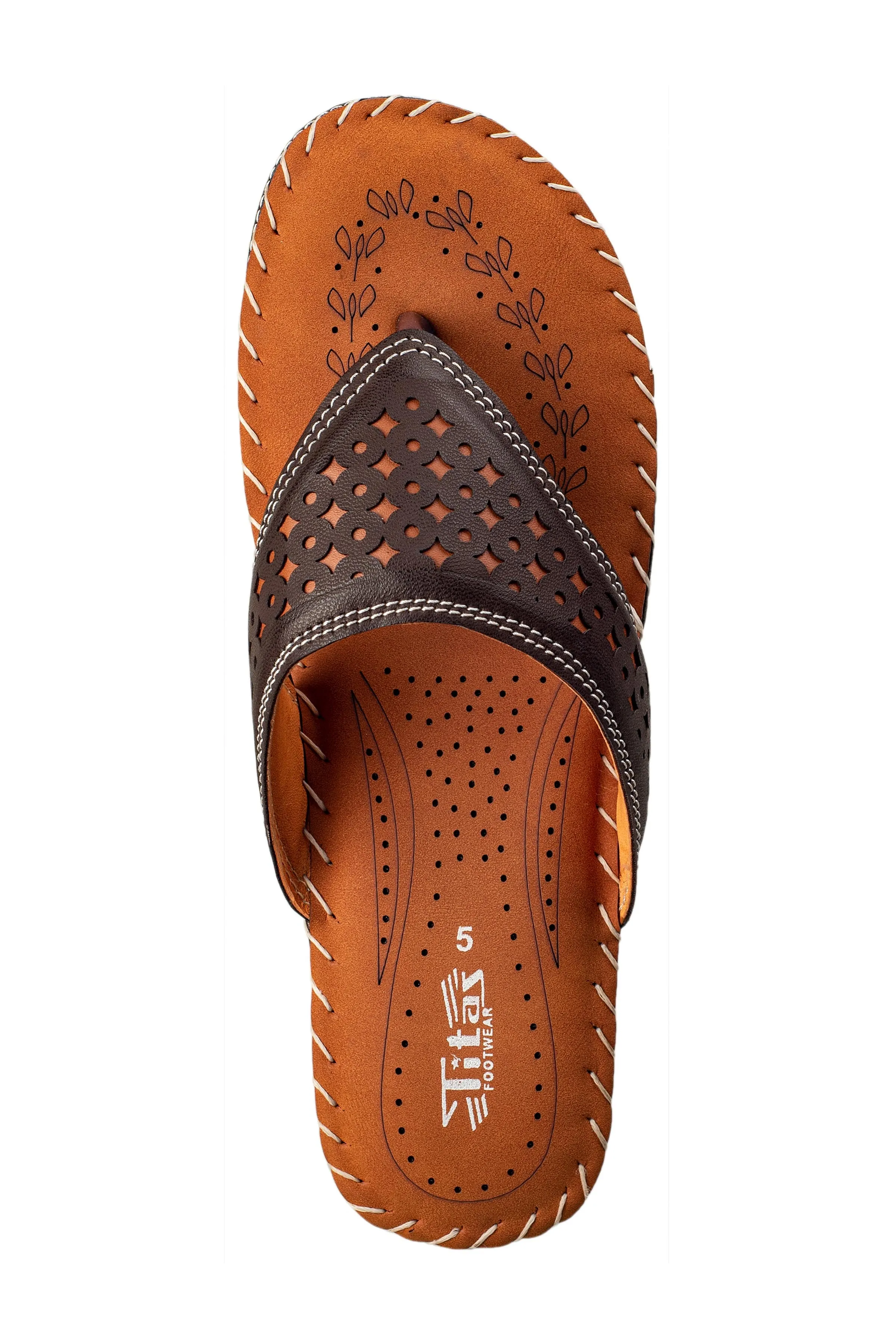 Titas Ladies Brown Chappal