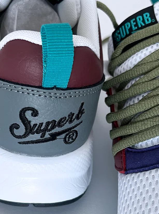 Turbo 1 "Earthtones" - Teal/Maroon/White
