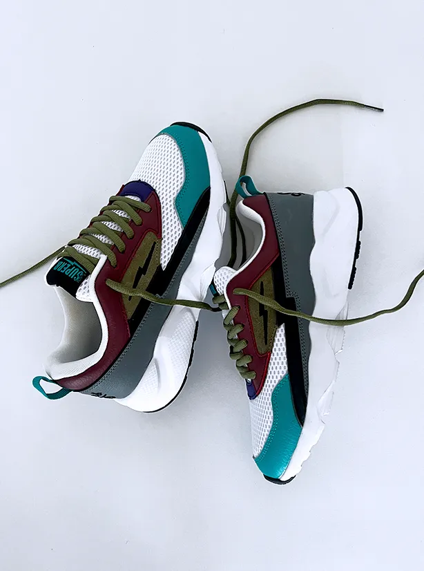 Turbo 1 "Earthtones" - Teal/Maroon/White