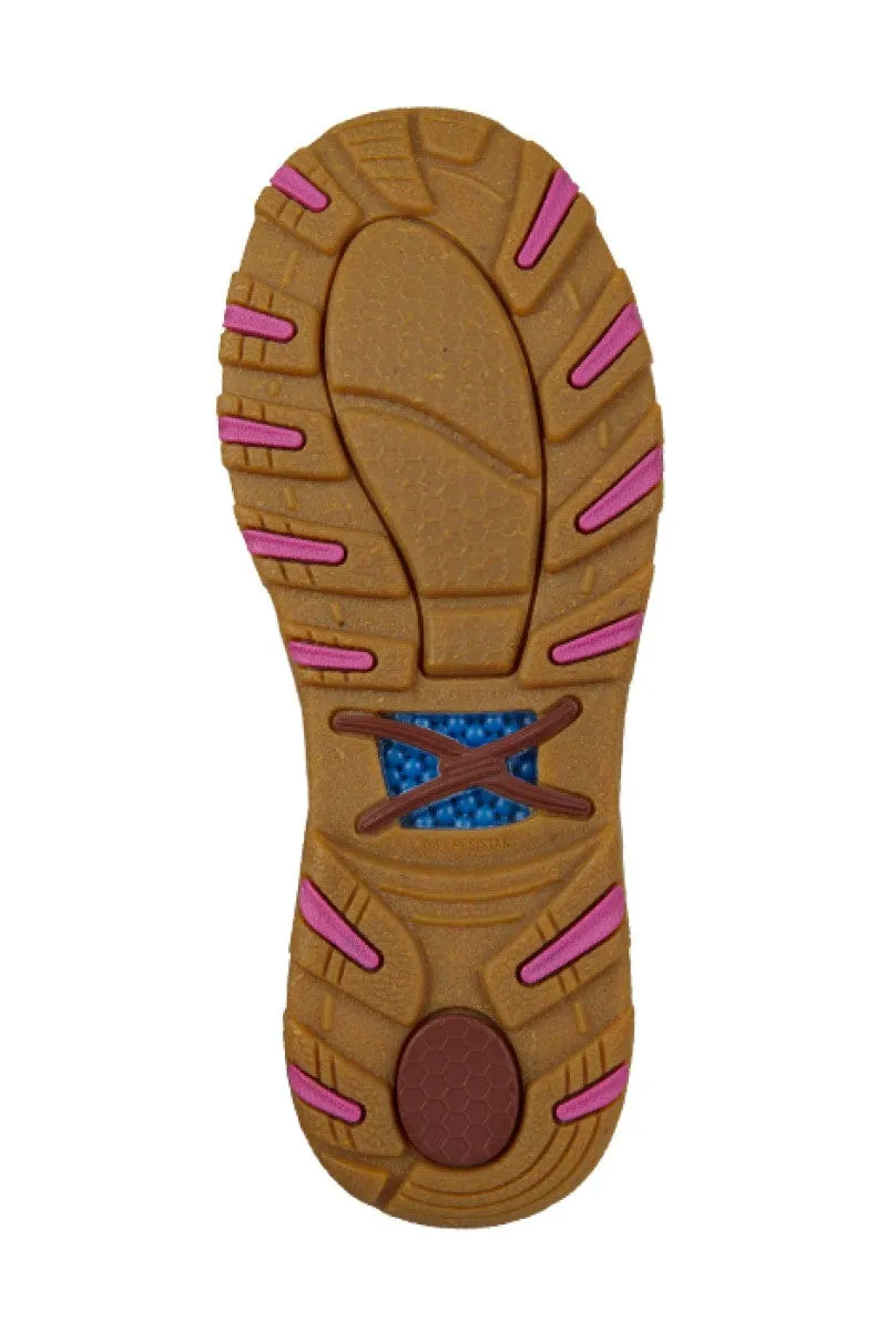Twisted X Mocs Womens Tooled Cell-Stretch Brown/Pink