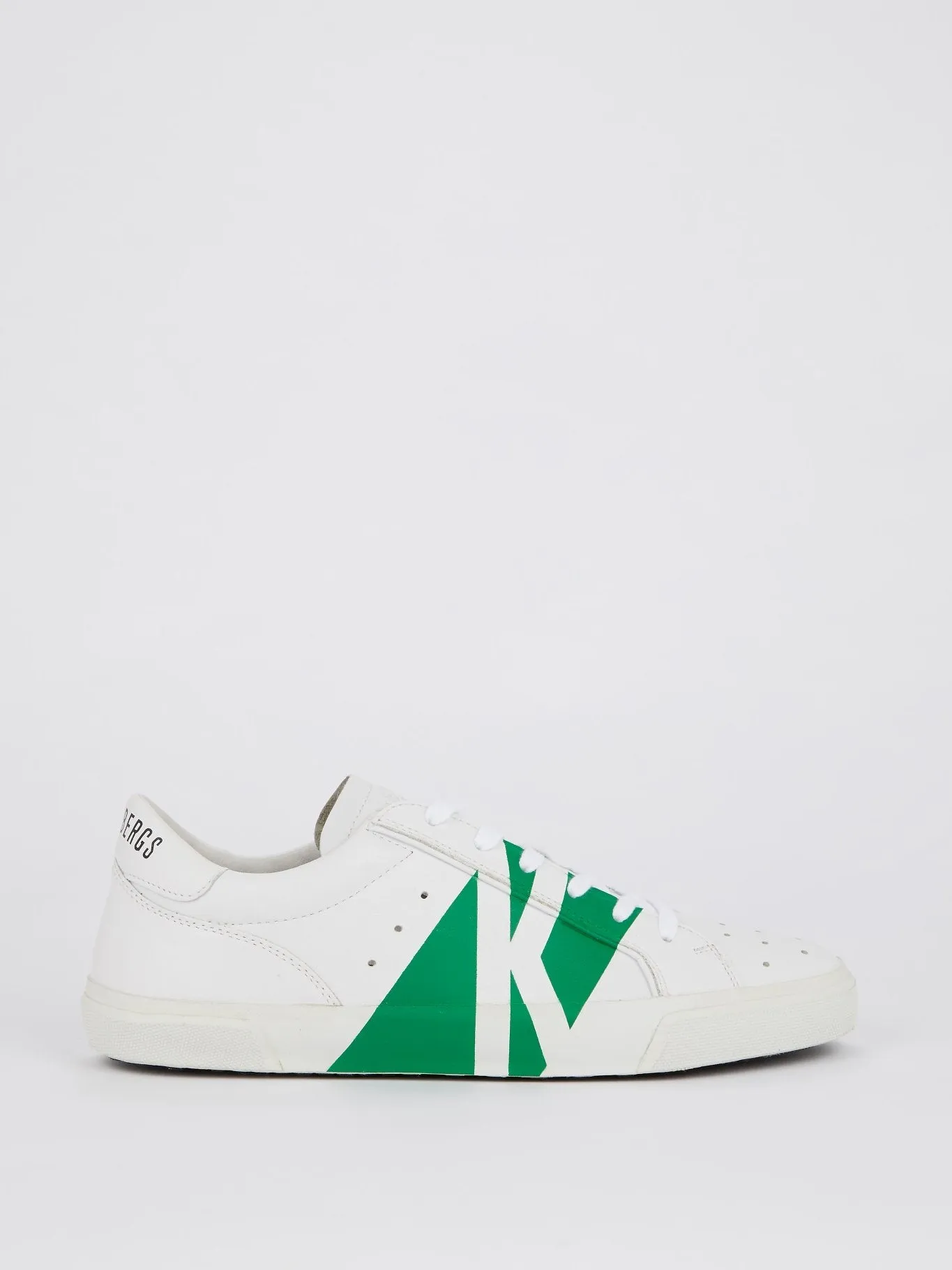 White Contrast Stripe Perforated Sneakers