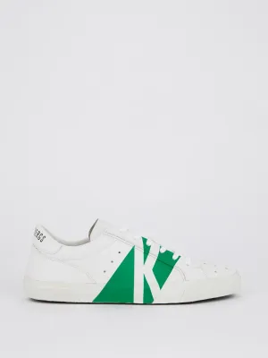White Contrast Stripe Perforated Sneakers