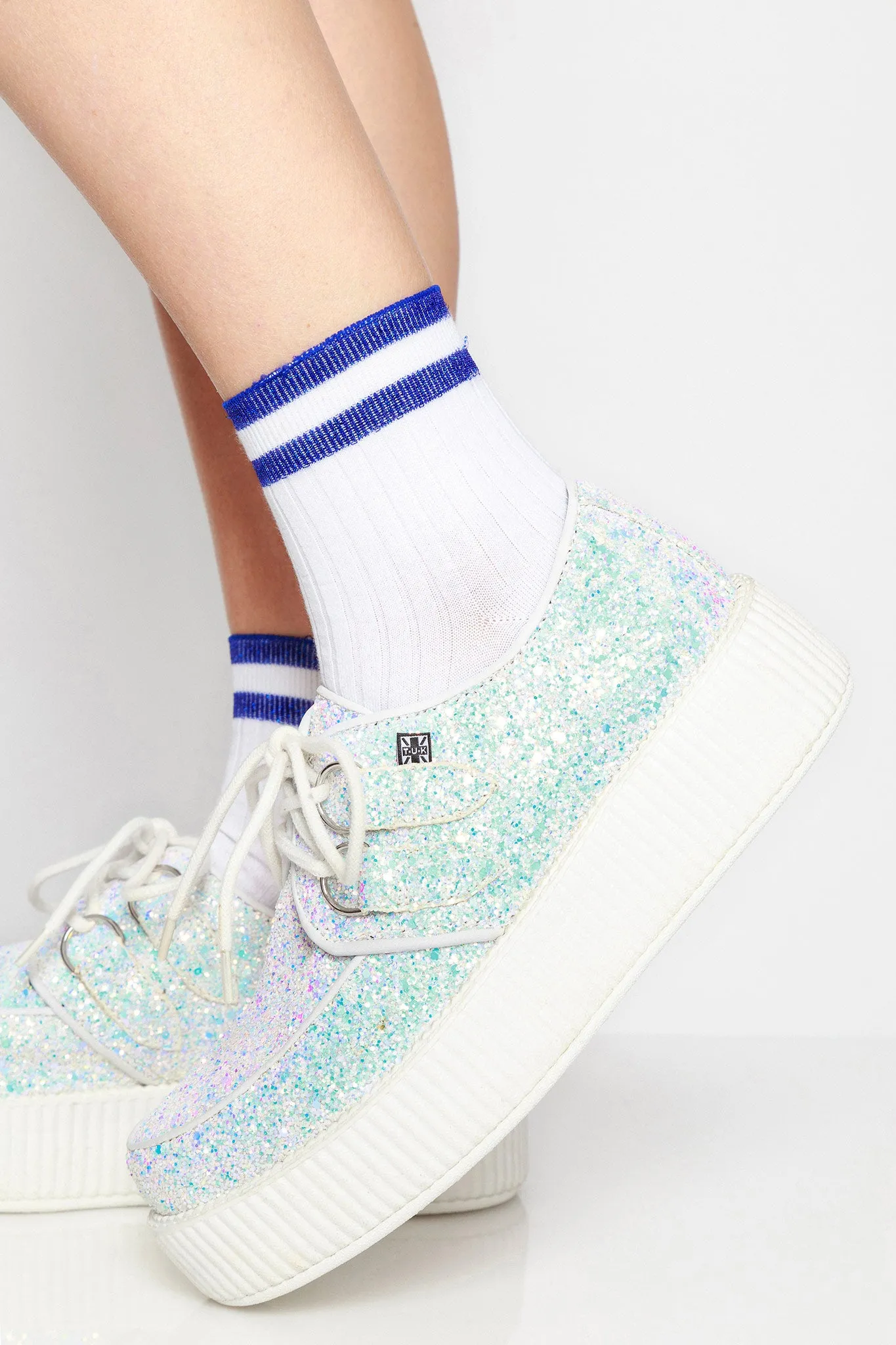 White Glitter Viva Mondo Creepers