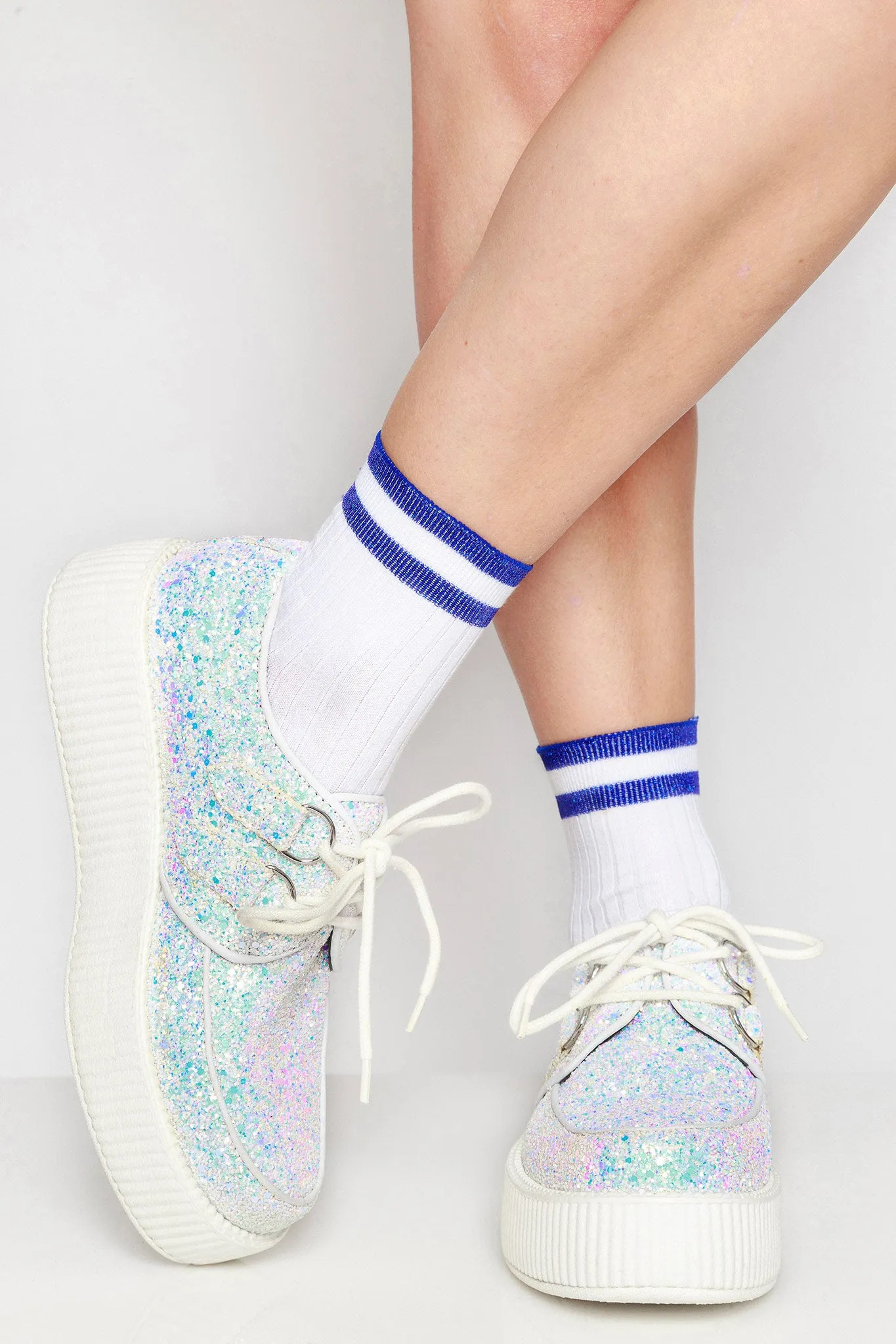 White Glitter Viva Mondo Creepers