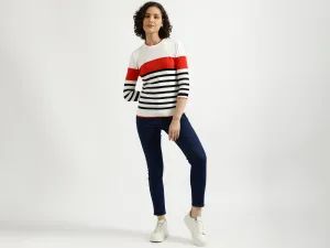 White Striped Sweater