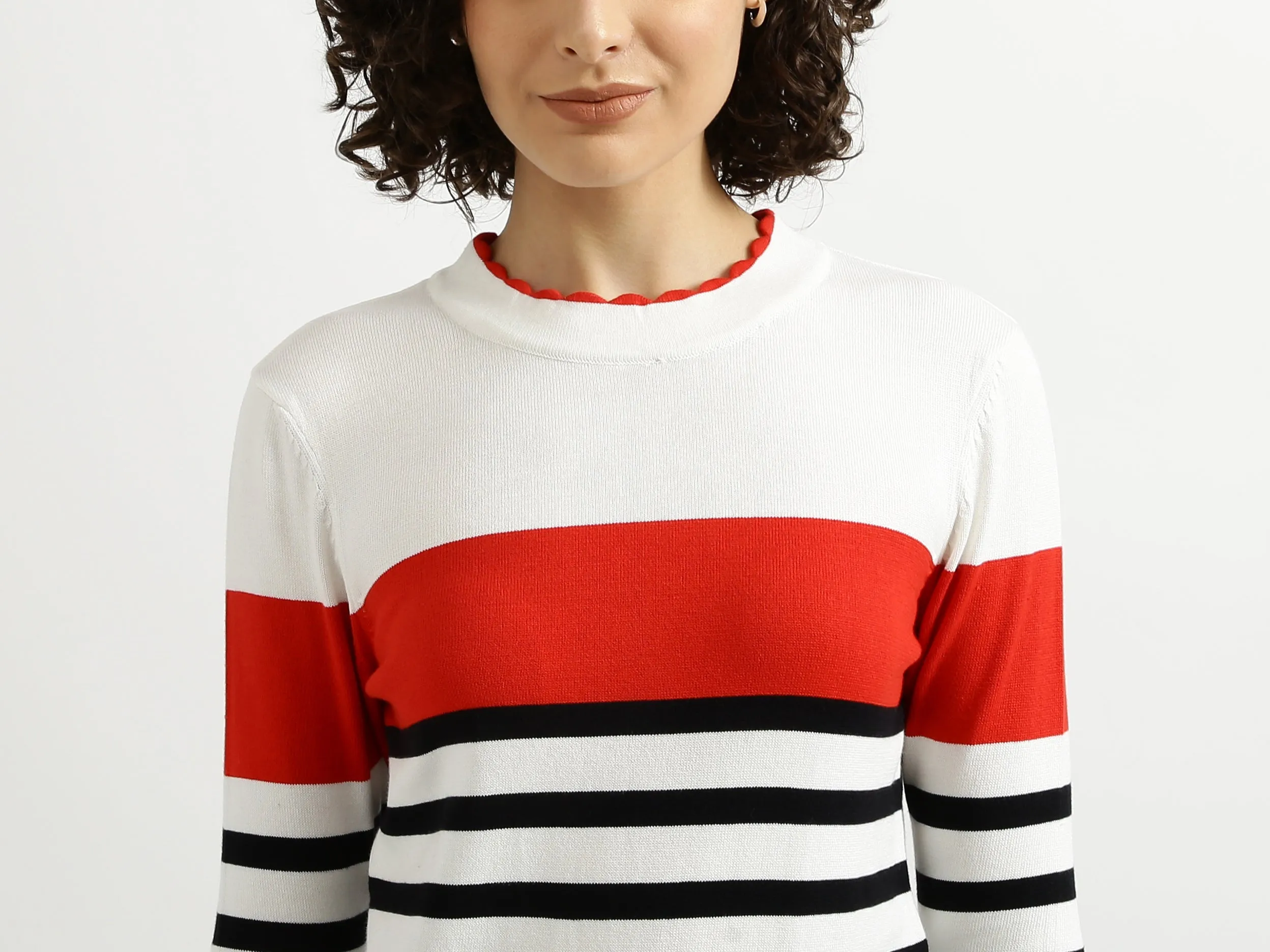 White Striped Sweater