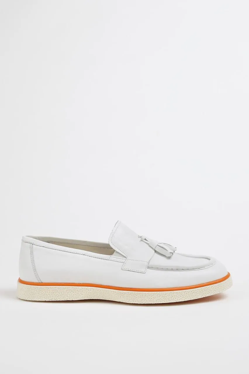 White Tassel Loafers