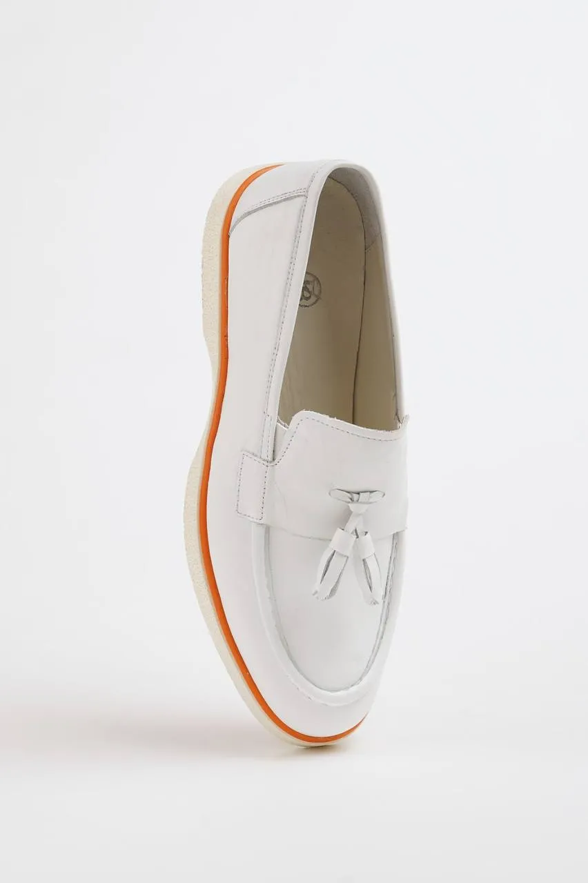 White Tassel Loafers