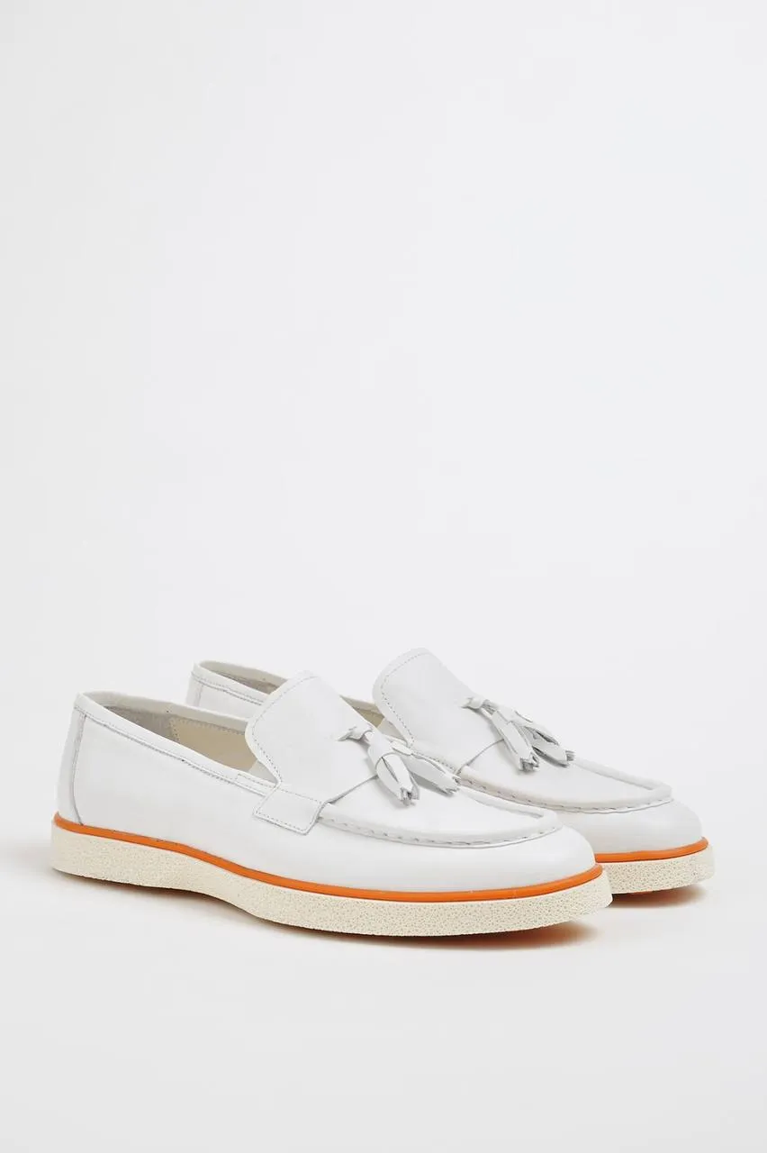 White Tassel Loafers