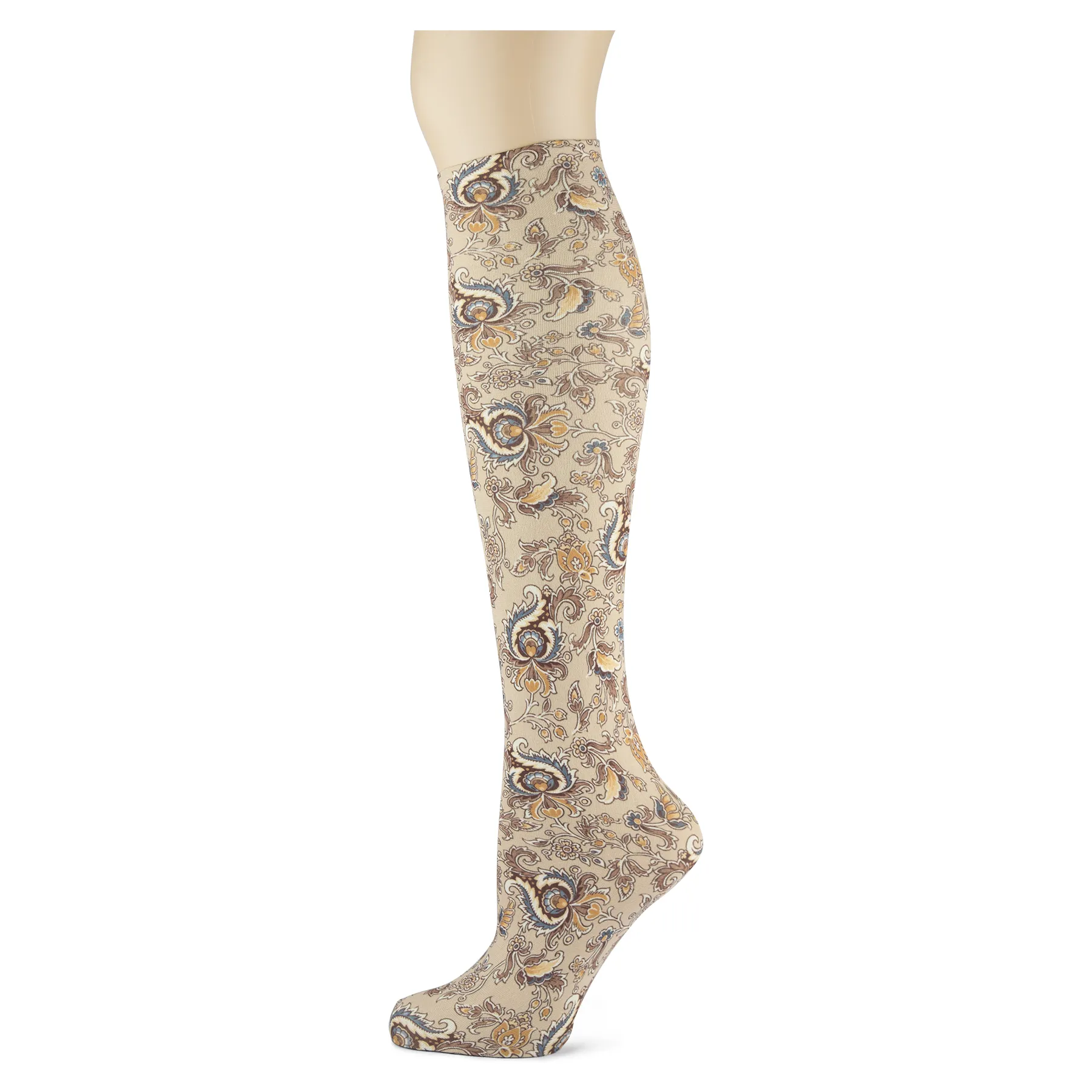 Whole Wheat Paisley Adult Knee Highs
