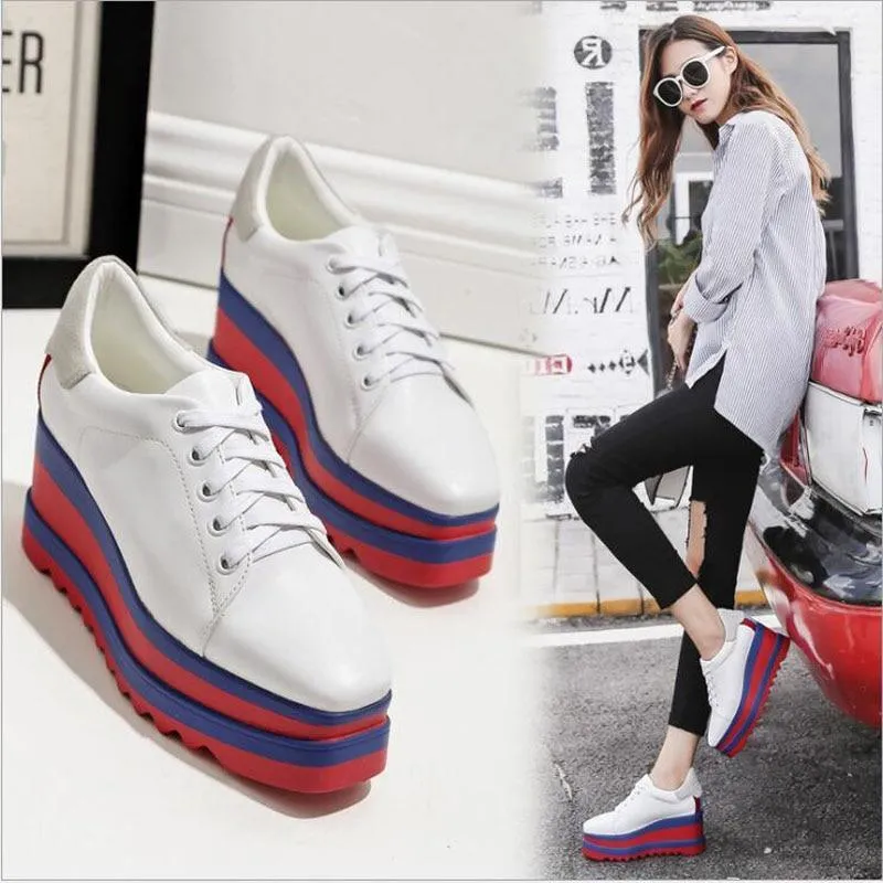 Women casual shoes fashion breathable Walking mesh lace up flat shoes