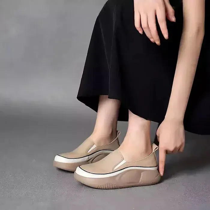 Women Fashion Platform Loafers , Orthopedic Breathable Soft Sole Shoes